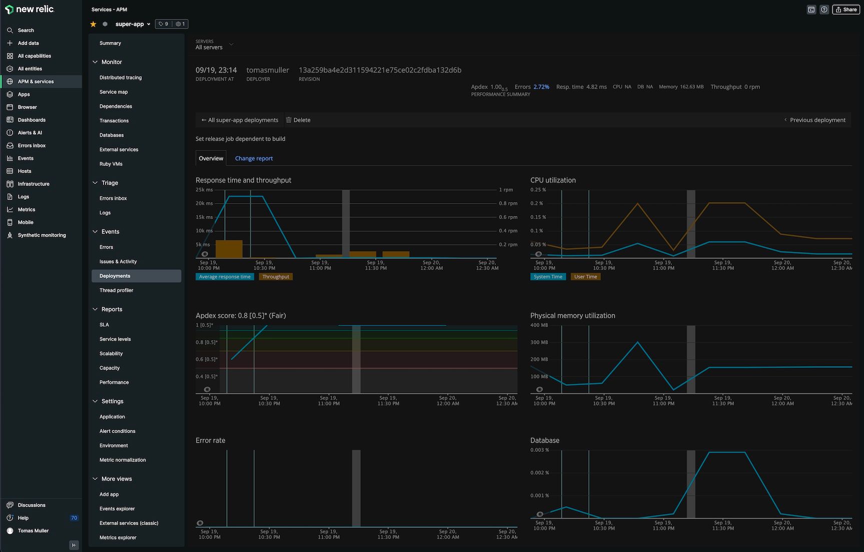 Record and monitor deployments using GitHub Actions and New Relic